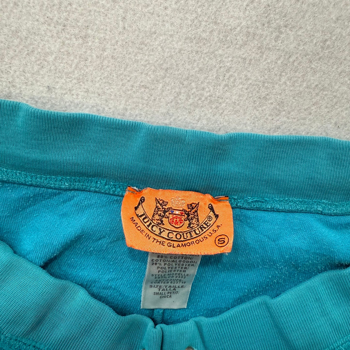 2003 Vintage Juicy Couture Women's Turquoise Blue Velour Flare Track Pant Size S