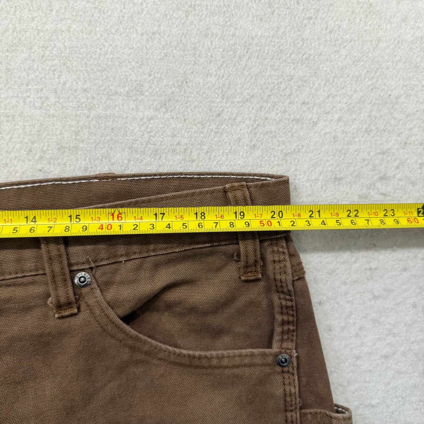 Dickies Men's Brown Cotton Wide Leg Baggy Carpenter Pants Hammer Loop Size 40