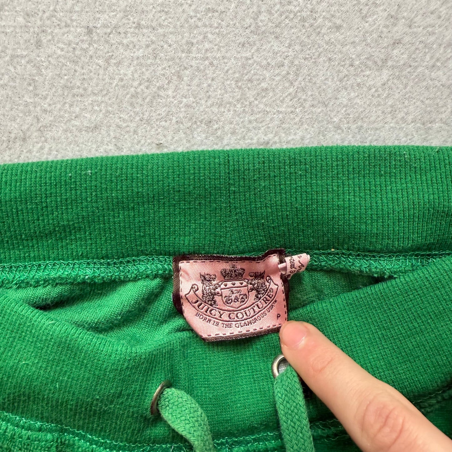 Juicy Couture Women's Kelly Green Velour Flared Track Pant Flap Pockets Size P