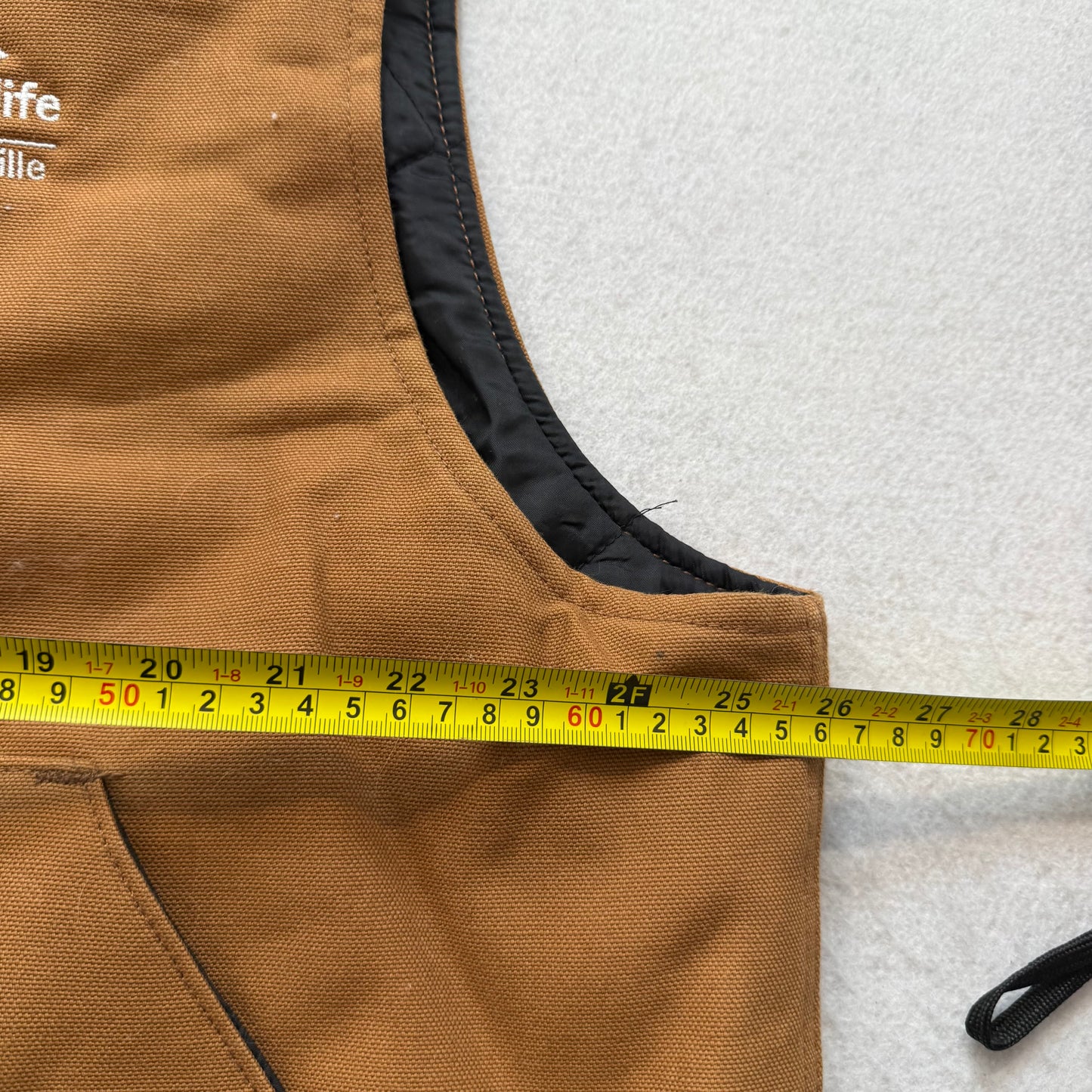 Carhartt Young Life Unionville Men's Brown Canvas Duck Vest Quilt Lined Size XL