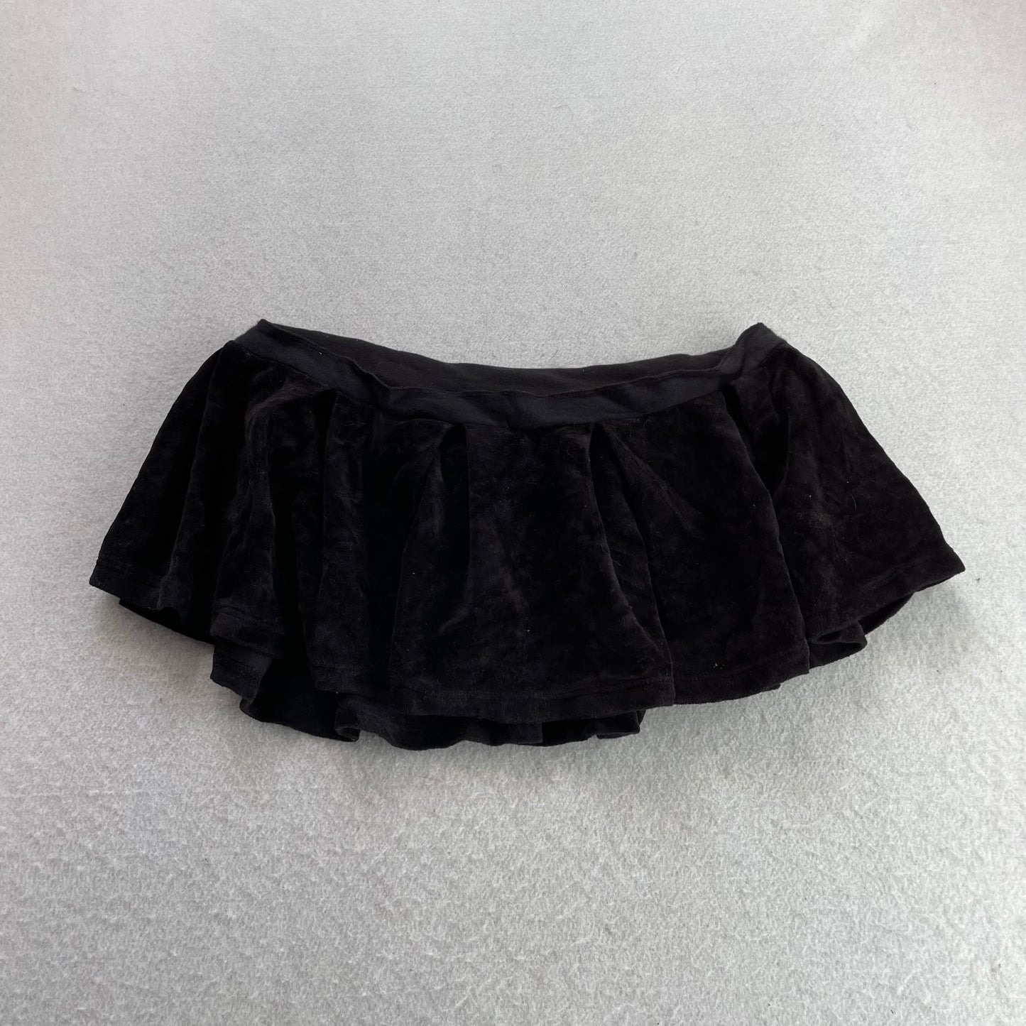 Juicy Couture Women's Black Velour Mini Skirt Drawstring Tie-Waist Casual Size P