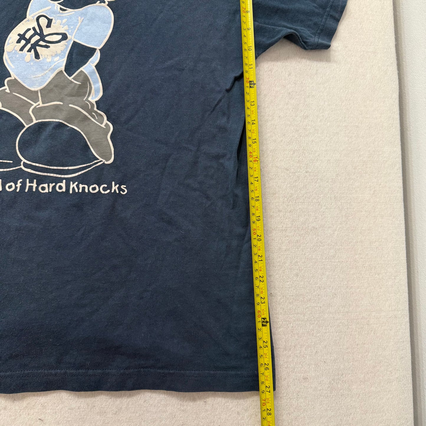 SOHK Men's Navy Blue Cotton T-Shirt Short Sleeves Streetwear Graphic Tee Size L