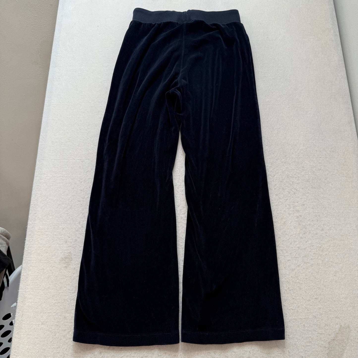 Juicy Couture Women's Navy Velour Flared Wide Leg Track Pant Loungewear Size M