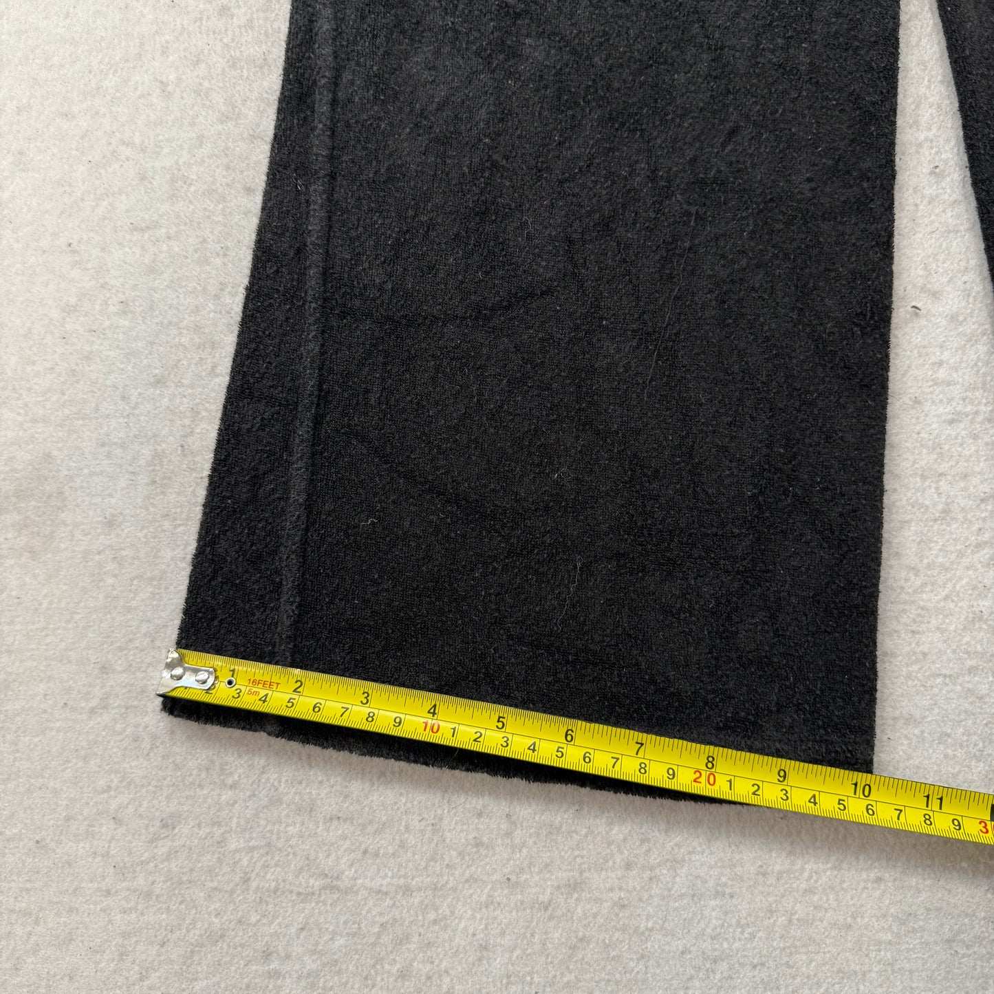 Bebe Women's Black Terrycloth Wide Leg Capri Zip Pocket Made In The USA Size S