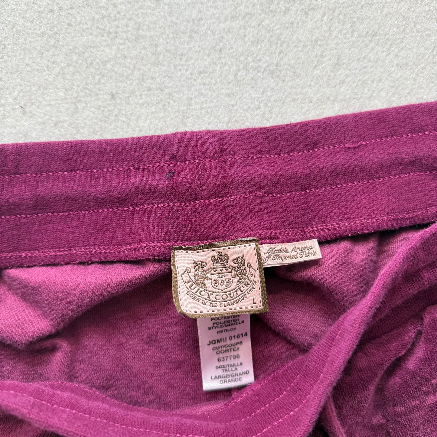 Vintage Juicy Couture Women's Plum Velour Wide Leg Flared Track Pants Y2K Size L