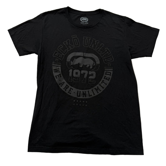 Eckō Unltd. Mens Black Cotton T-Shirt Short Sleeves Rhino Logo Streetwear Size L