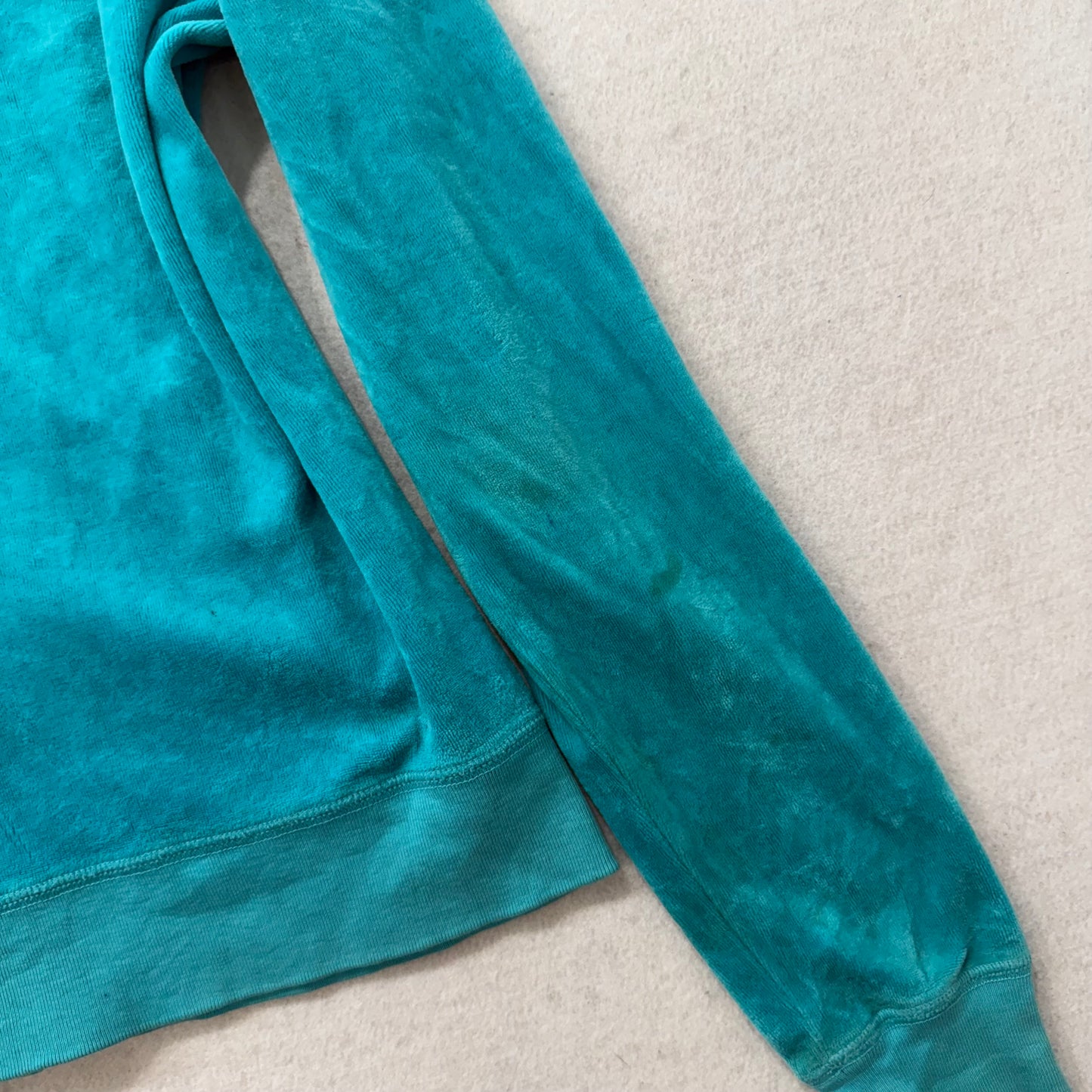 Juicy Couture Teal Blue Velour Full Zip Hoodies Long Sleeves Loungewear Size L