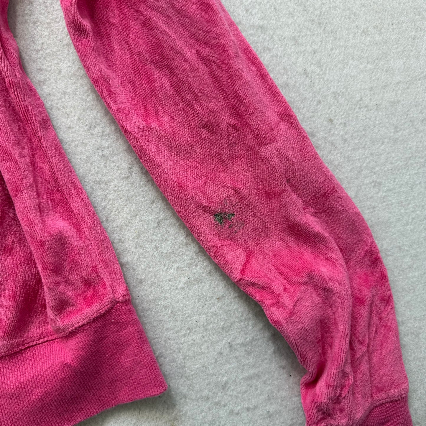 Victoria's Secret PINK Women's Hot Pink Velour Zip-Up Hoodie Gold Sequin Size S