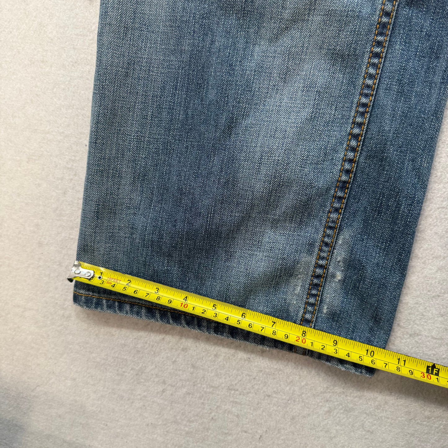 Rocawear Men’s Blue Denim Baggy Original Fit Jeans Distressed Patched Y2K Size 42