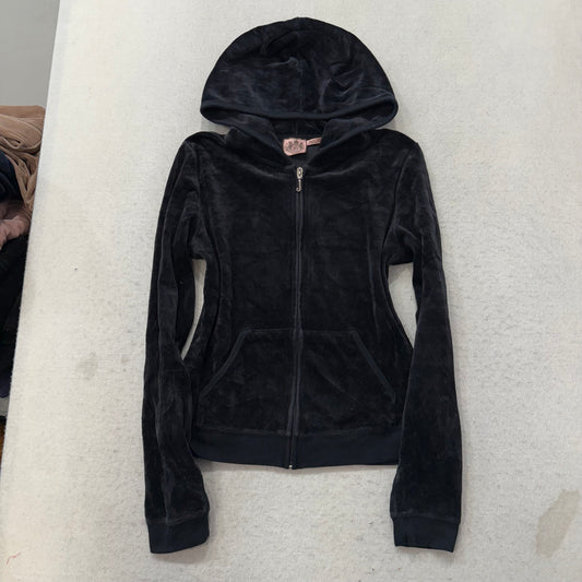 Vintage Juicy Couture Scottie Dog Women's Black Velour Tracksuit Set Y2k Size L
