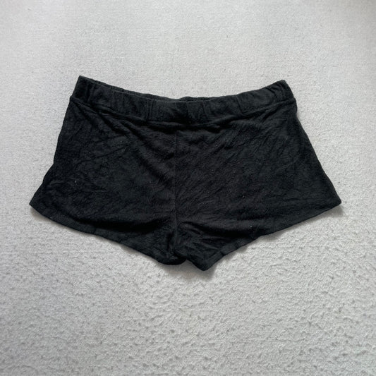 Hollister Women's Black Lounge Shorts Drawstring Embroidered Seagull Logo Size L