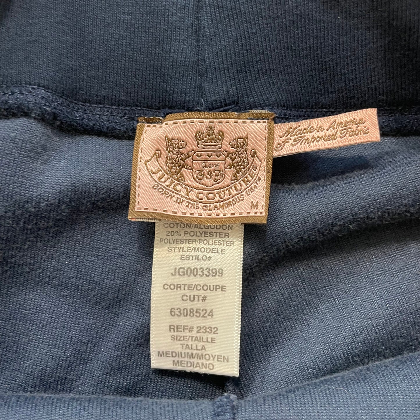 Juicy Couture Women's Navy Blue Velour Flared Leg Track Pants Drawstring Size M
