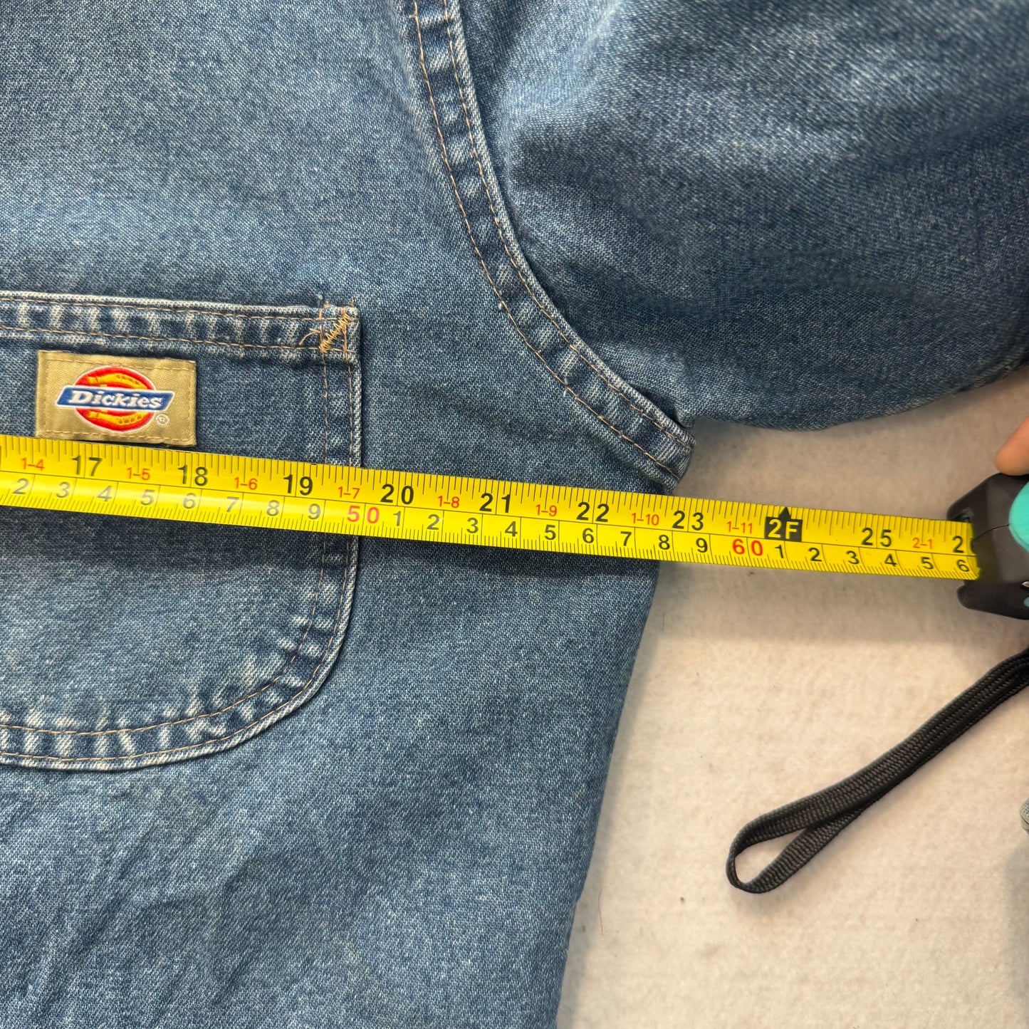 Dickies Blue Denim Chore Jacket Corduroy Collar Blanket Lined Workwear Size XL