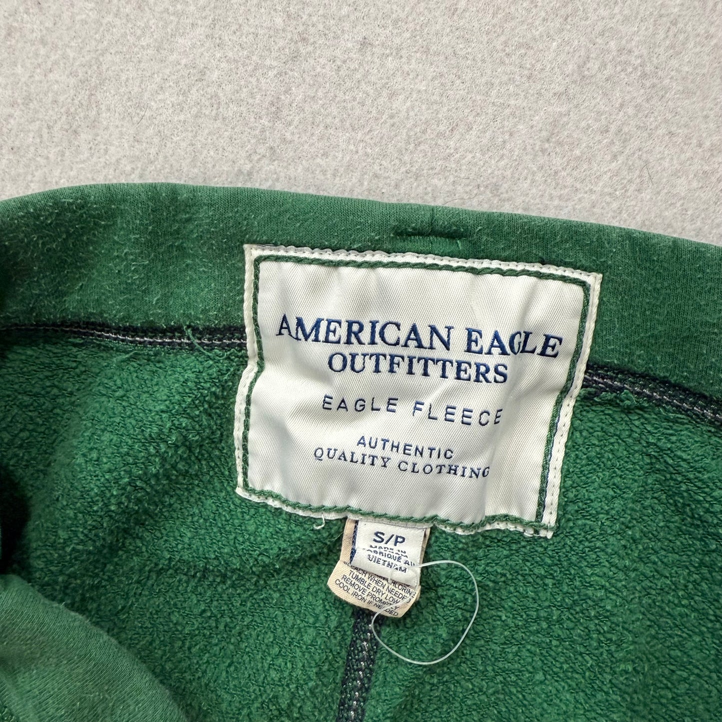 American Eagle Outfitters Men Kelly Green Fleece Wide Leg Sweatpants Logo Size S