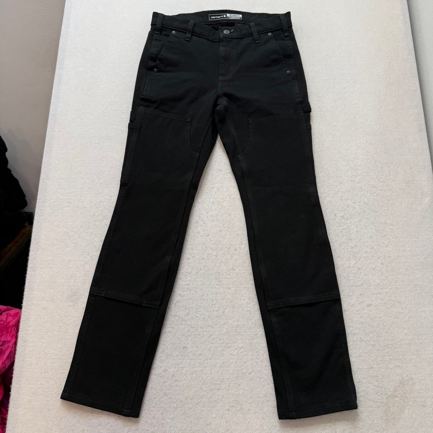 Carhartt Men's Black Cotton Relaxed Slim Fit Double-Knee Carpenter Pant Size 2