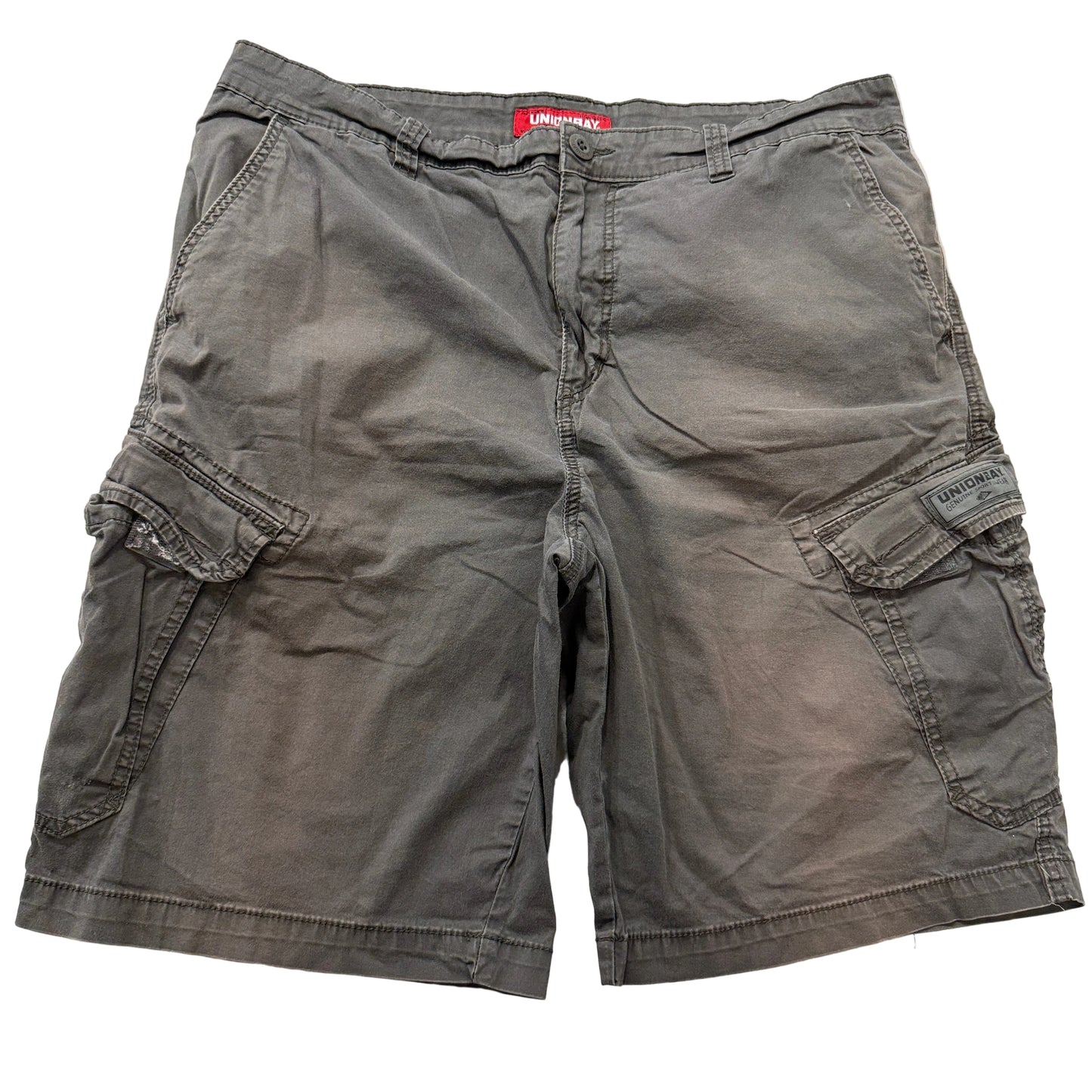 Union Bay Mens Olive Green Cotton Cargo Short Athletic Pocket Sportswear Size 36