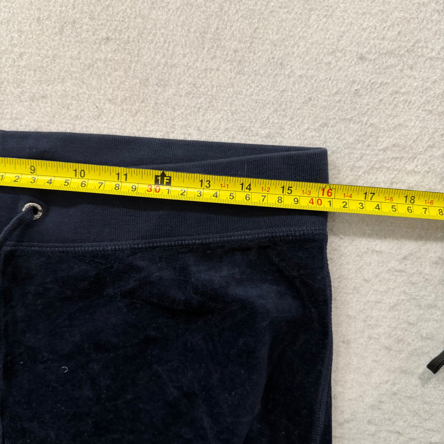 Juicy Couture Women Navy Velour Tracksuit Set Track Jacket & Flare Pant Size M/L