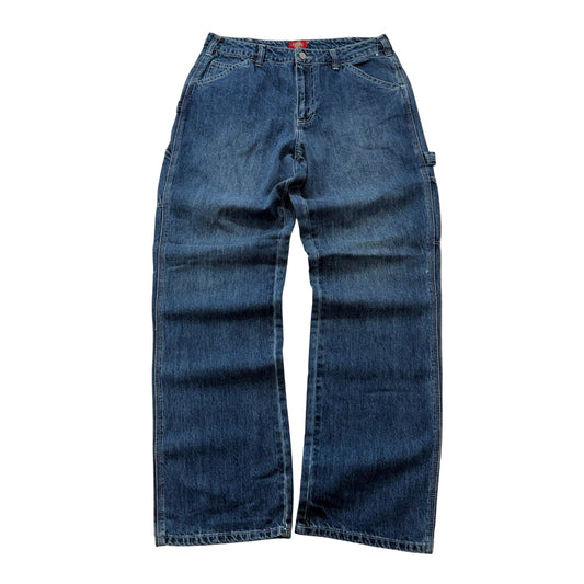 Dickies Men's Blue Relaxed Fit Carpenter Denim Jeans Pockets Classic Size W32
