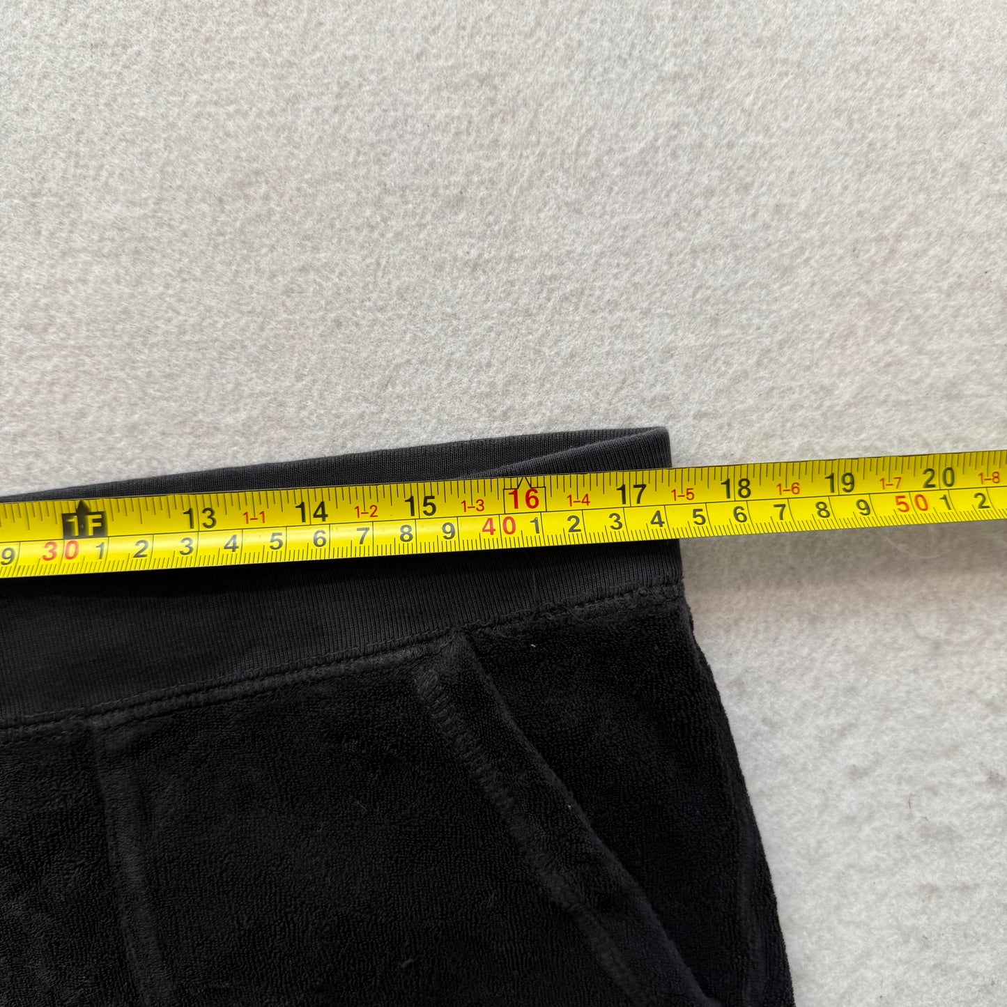Vintage Juicy Couture Women Black Terrycloth Flare Track Pant Snap Pocket Size L