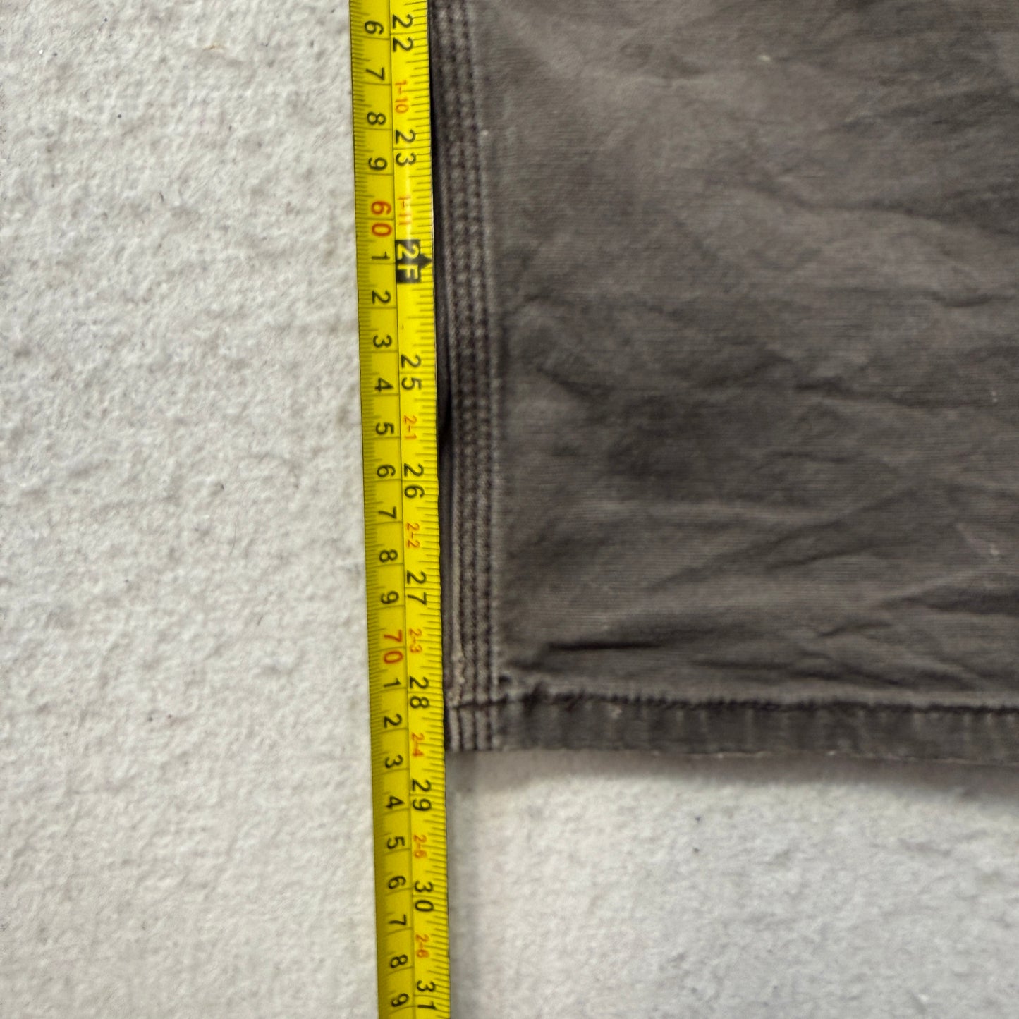 Carhartt Men Olive Canvas Carpenter Pants Relaxed Fit Pockets Classic Size 34x32