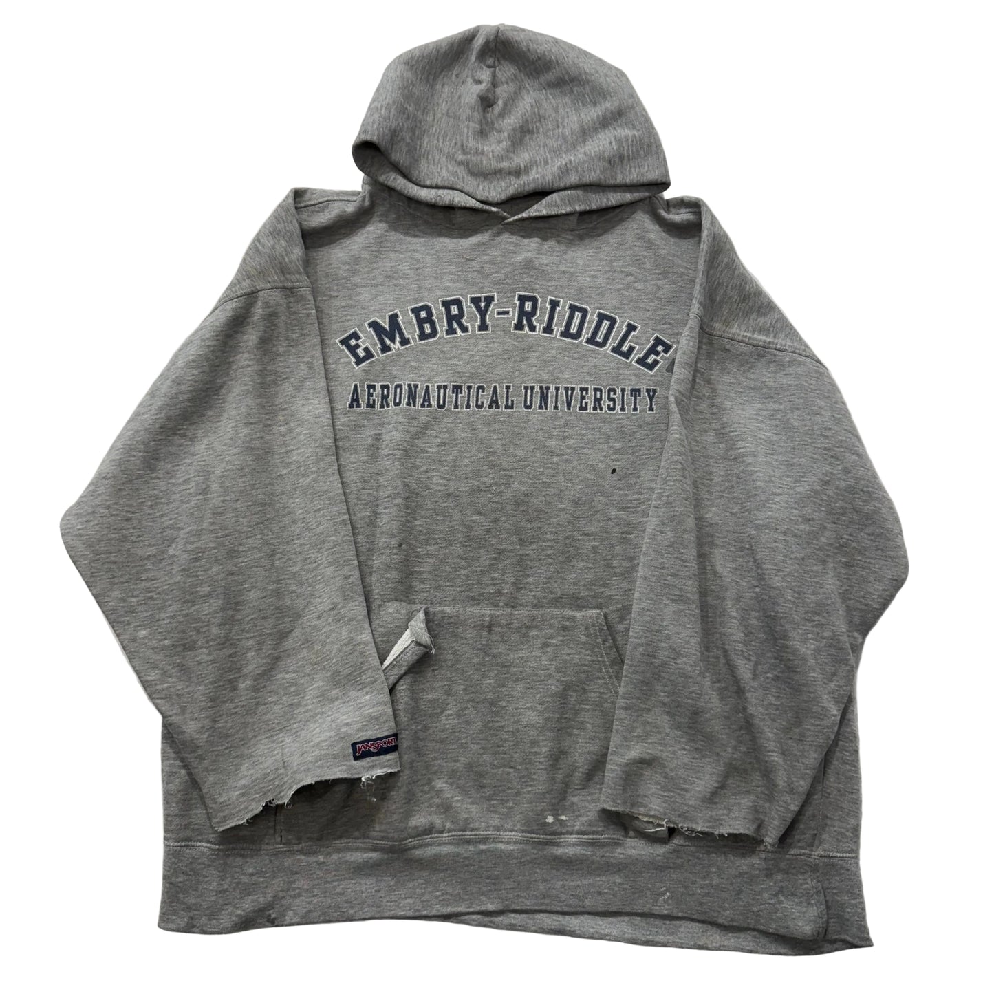 Jansport Mens Heather Gray Cotton Blend Pullover Hoodie Kangaroo Pocket Size 2XL