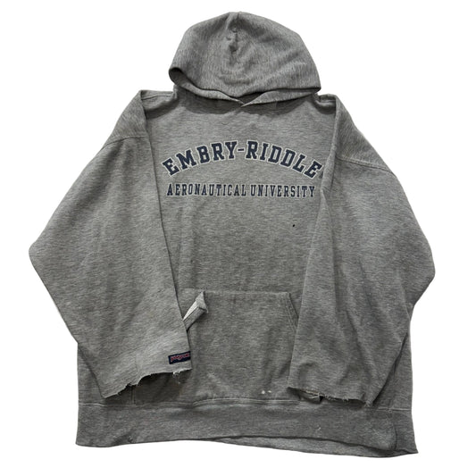 Jansport Mens Heather Gray Cotton Blend Pullover Hoodie Kangaroo Pocket Size 2XL