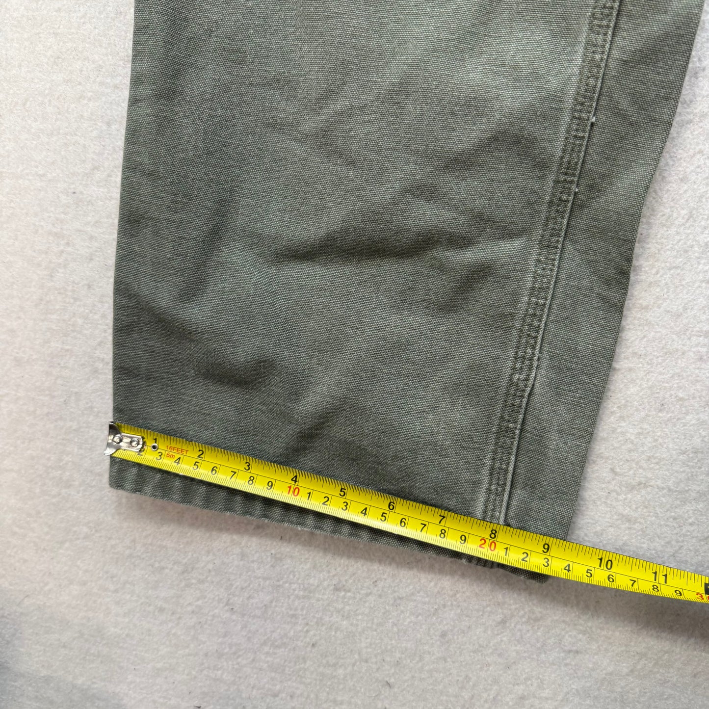 Carhartt B11 Men's Olive Straight Washed Duck Work Pants Dungaree Fit Size 34x36