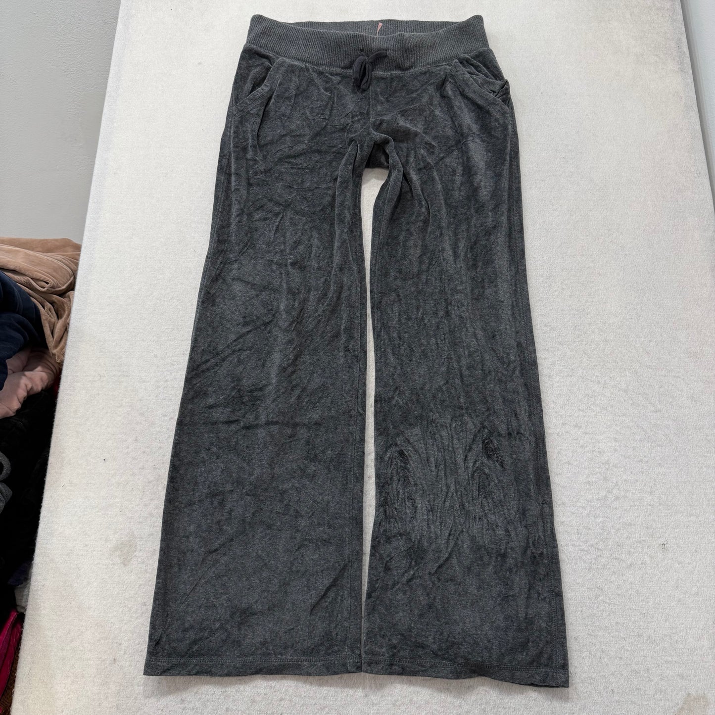 Vtg Juicy Couture Womens Charcoal Grey Velour Tracksuit Set Hoodie & Pant Size S