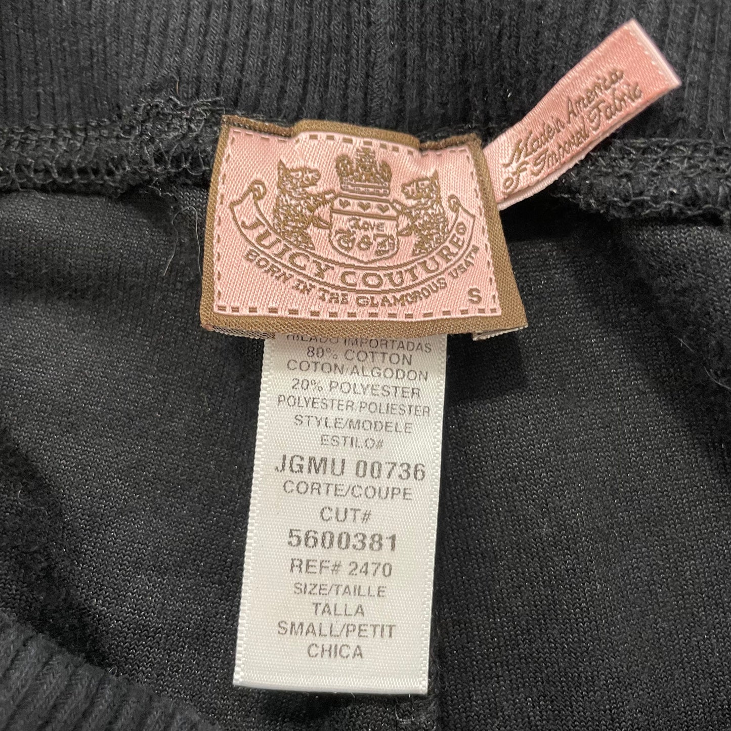 Vintage Juicy Couture Womens Black Velour Flare Track Pant Drawstring Y2K Size S