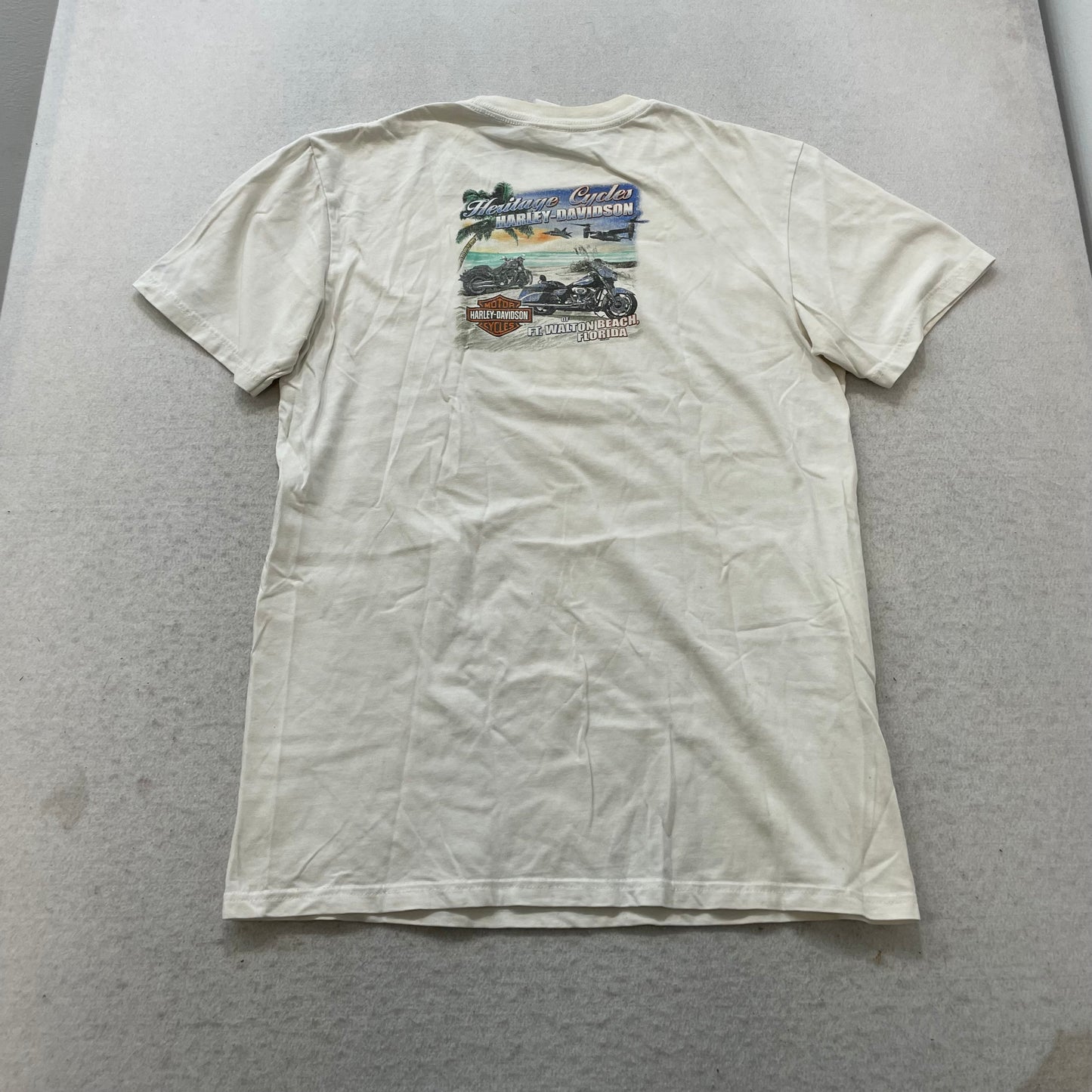 Harley-Davidson Unisex White Cotton T-Shirt Bar & Shield Logo Casual Tee Size M