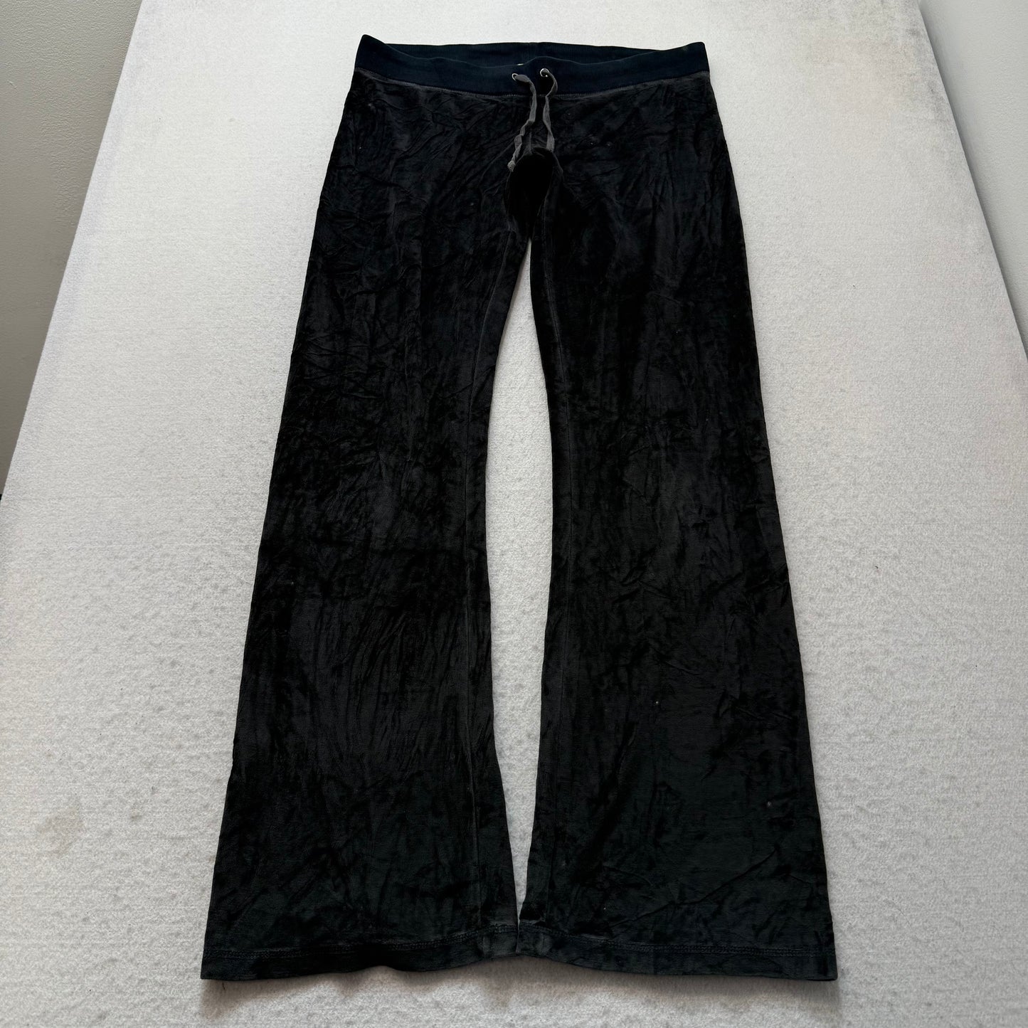 2003 Vintage Juicy Couture Women Black Velour Tracksuit Set Hoodie & Pant Size S