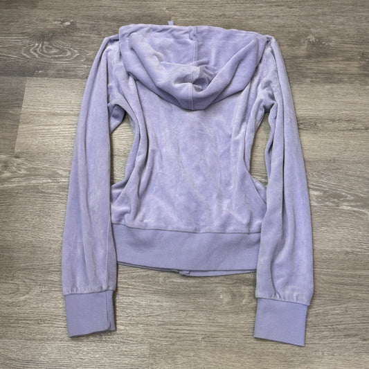Vintage Juicy Couture Women's Lavender Velour Full Zip Hoodie Loungewear Size S