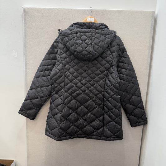 The North Face Women's Gray Diamond Quilted Zip Up Parka Jacket Logo Size XL