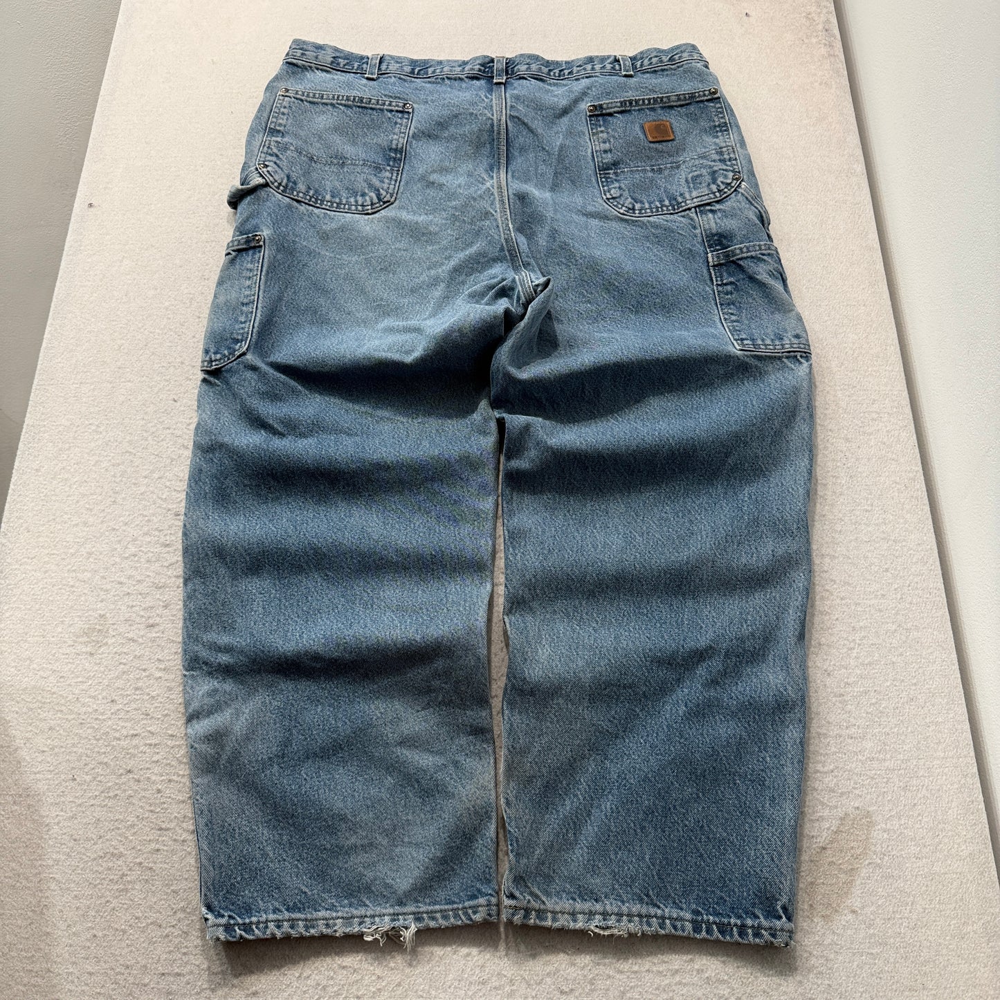 Carhartt Men's Blue Double-Front Logger Denim Jeans Pockets Zip-Fly Size W42