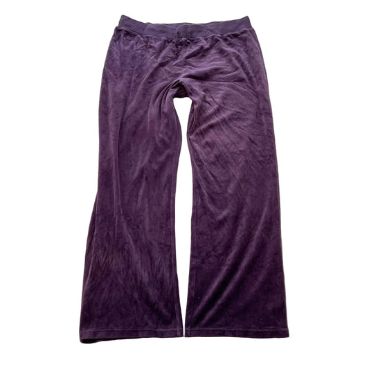 Juicy Couture Women's Deep Purple Velour Flared Leg Track Pant Drawstring Size L