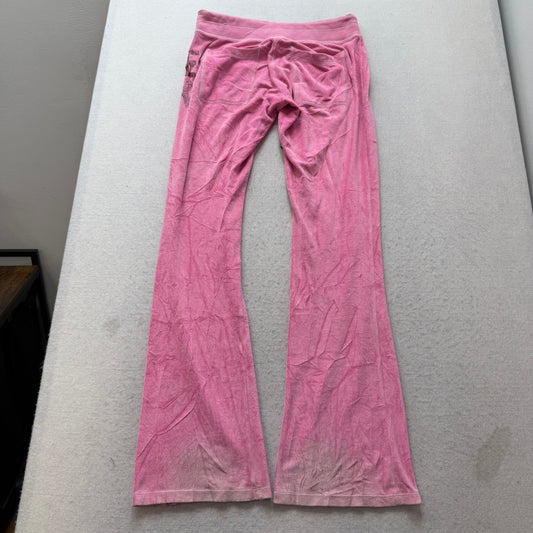 PINK Victoria's Secret Women Pink Velour Flare Track Pant Loungewear Y2K Size XS