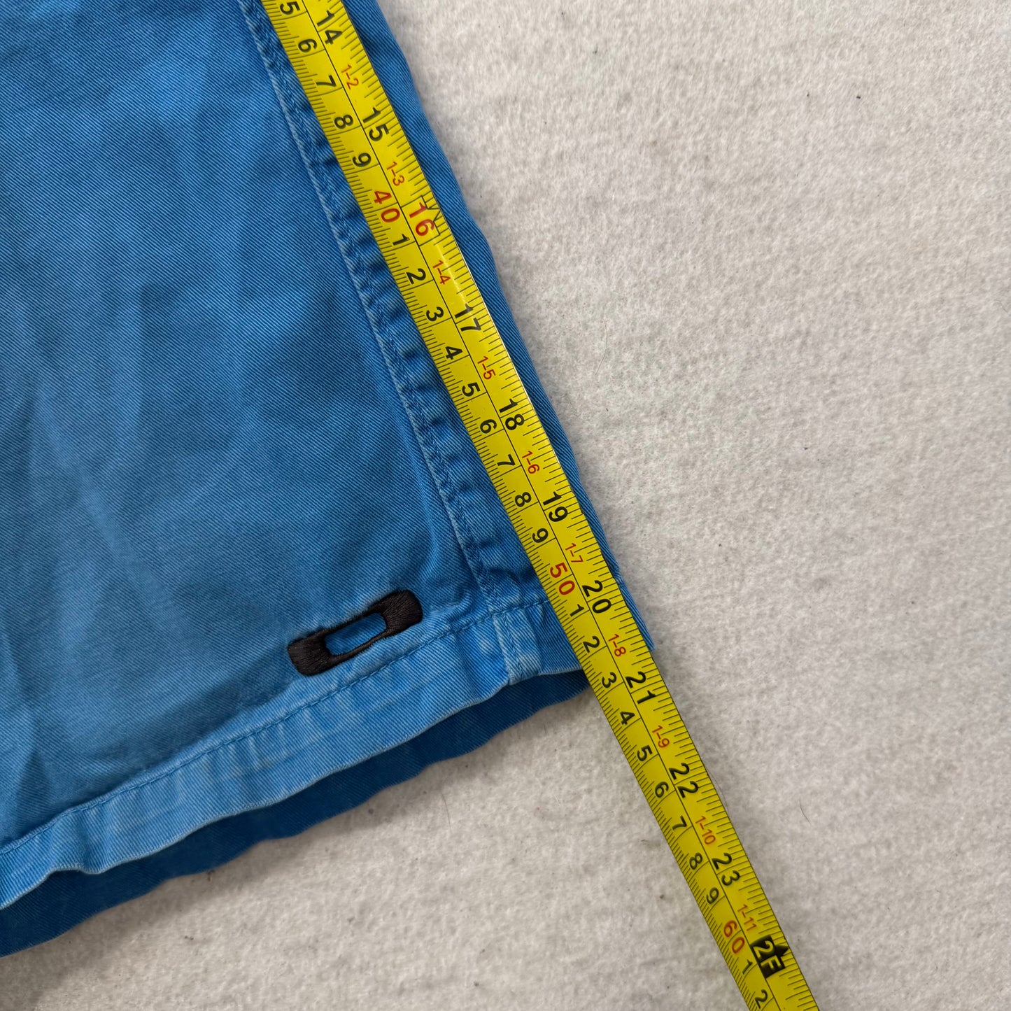 Oakley Men's Bright Blue Cotton Blend Chino Shorts Zip Fly Pockets Logo Size 33