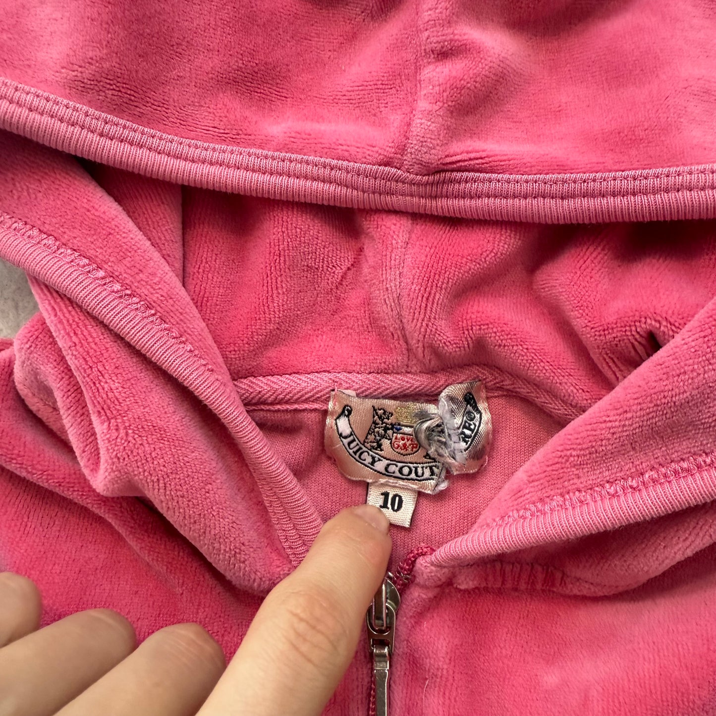 2003 Juicy Couture “Couture Struck” Pink Tracksuit Set Hoodie & Pant Y2k Size 10