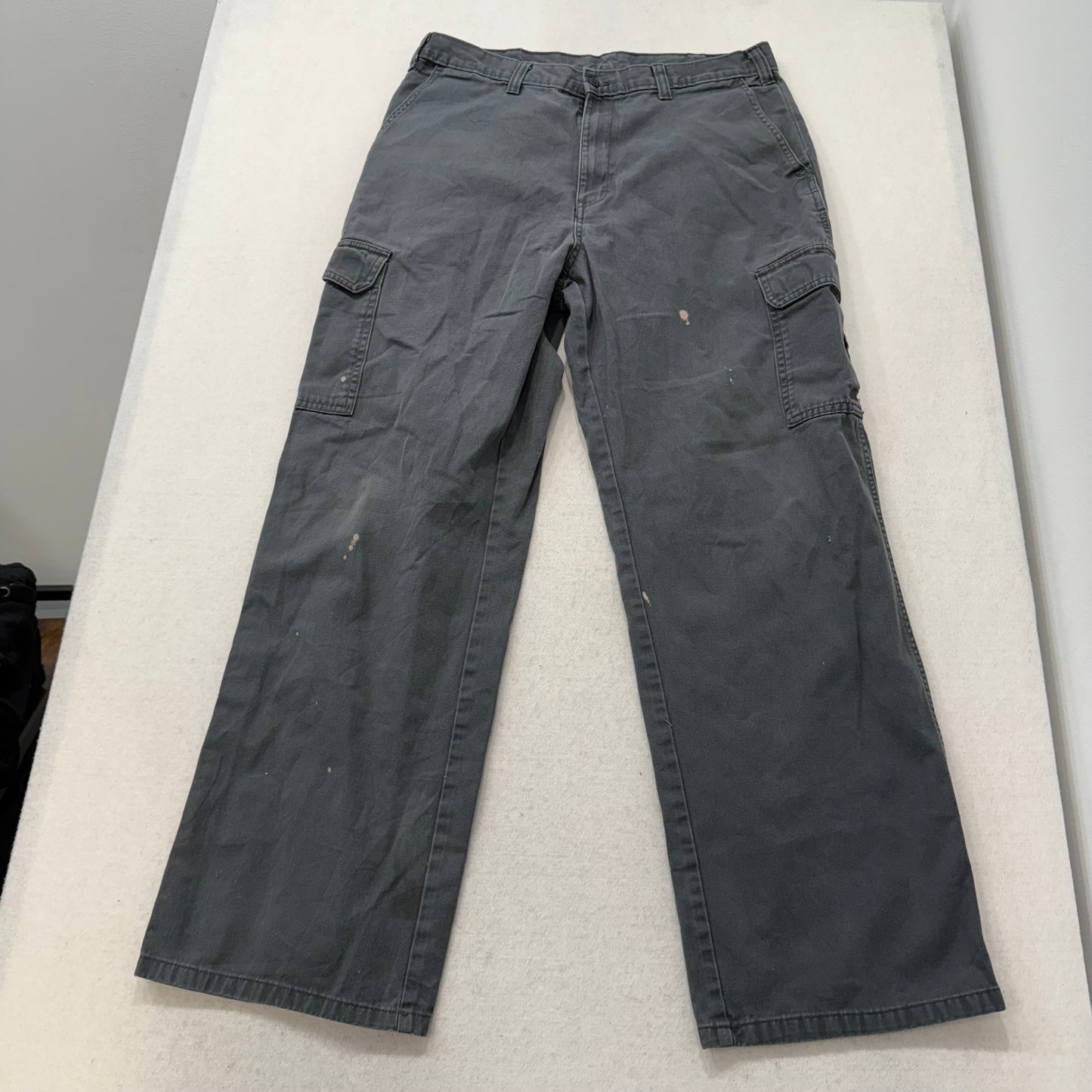 Dickies Men's Charcoal Gray Cotton Loose Fit Cargo Pants Streetwear Size 34