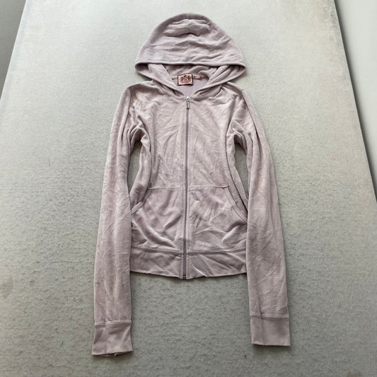 Juicy Couture Cupcake Couture Women's Baby Pink Velour Zip-Up Hoodie Y2k Size M