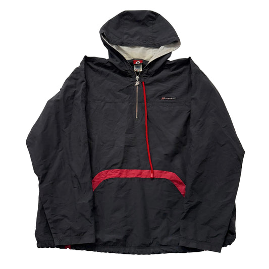 Reebok Allen Iverson Men's Black Polyester Anorak Windbreaker Jacket Logo Size L