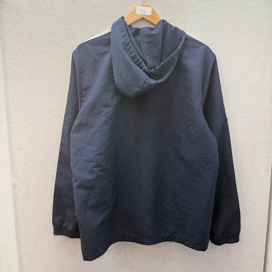 Adidas Men's Navy Full Zip Track Jacket Hooded Pockets Elasticated Cuffs Size M