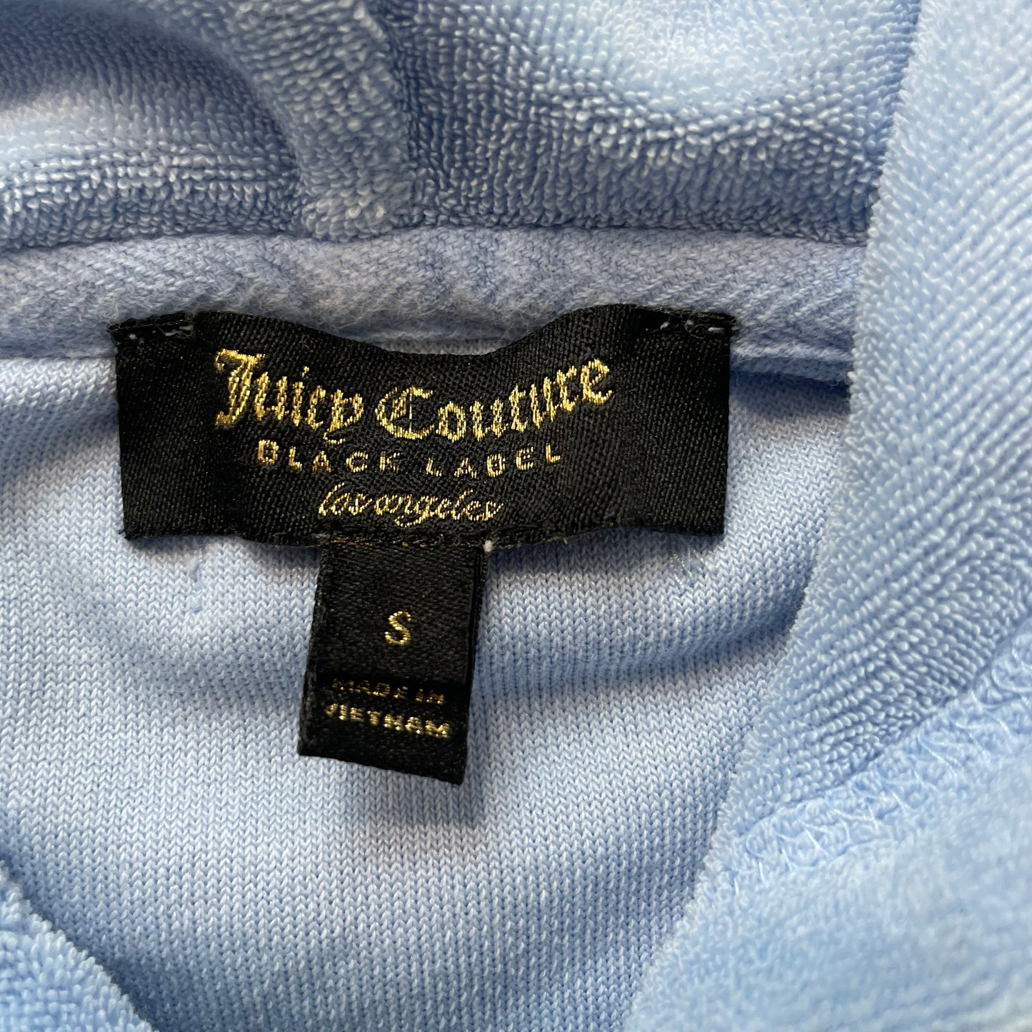 Juicy Couture Womens Sky Blue Terry Cloth Quarter-Zip Hooded Dress Casual Size S
