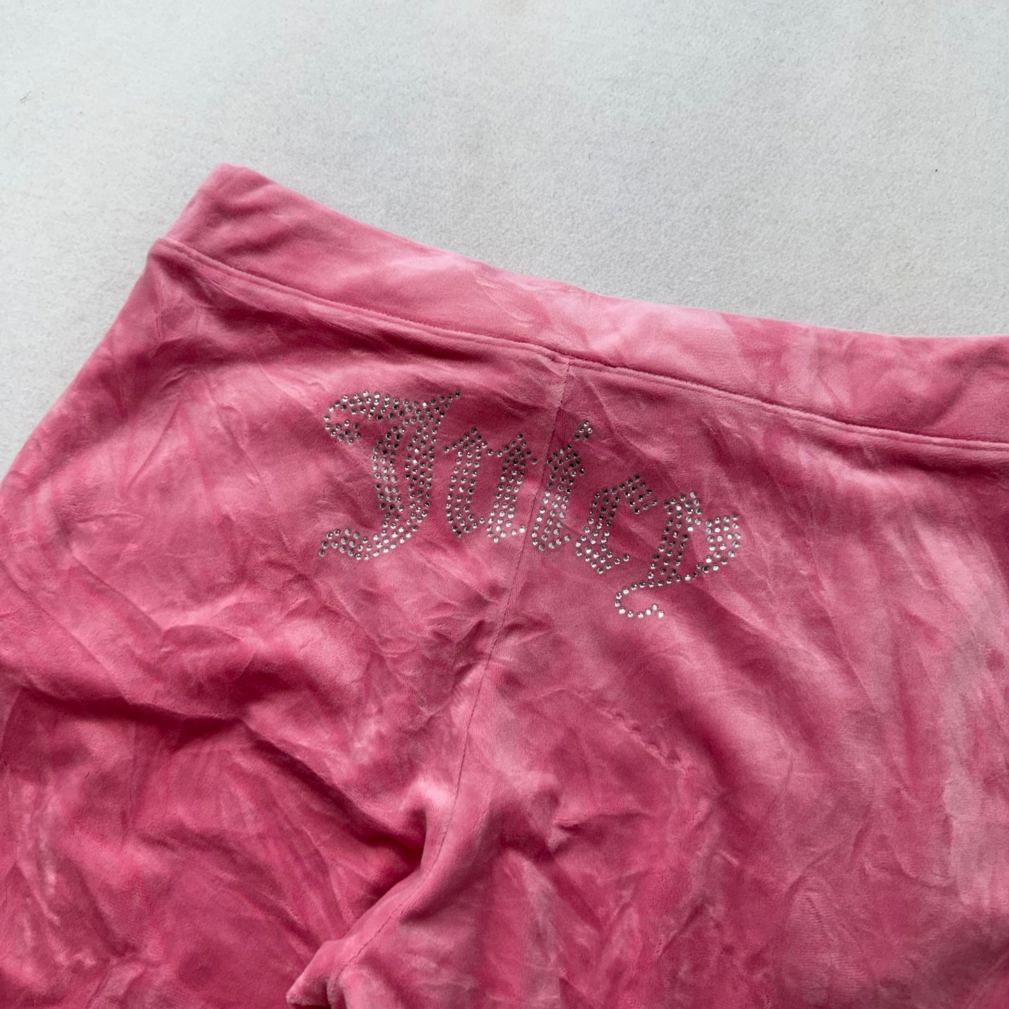 Juicy Couture Women's Pink Hoodie & Pants Tracksuit Set Rhinestones Logo Size M