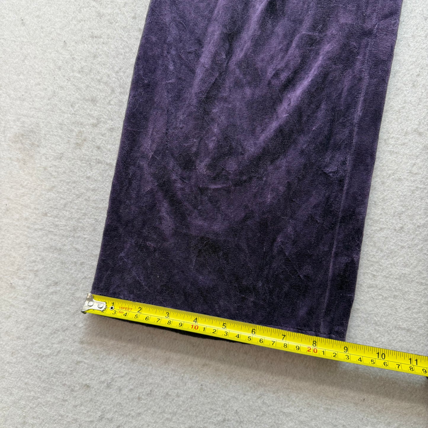 Vintage Juicy Couture Women's Deep Purple Velour Flare Leg Track Pant Y2K Size S