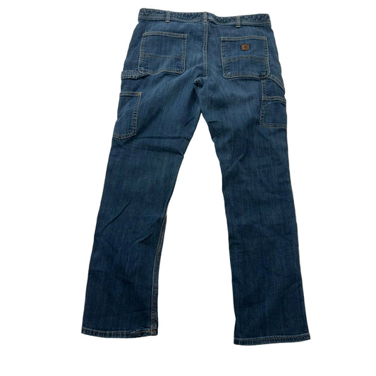 Carhartt Men's Blue Denim Straight Leg Carpenter Jeans Utility Pockets Size 14