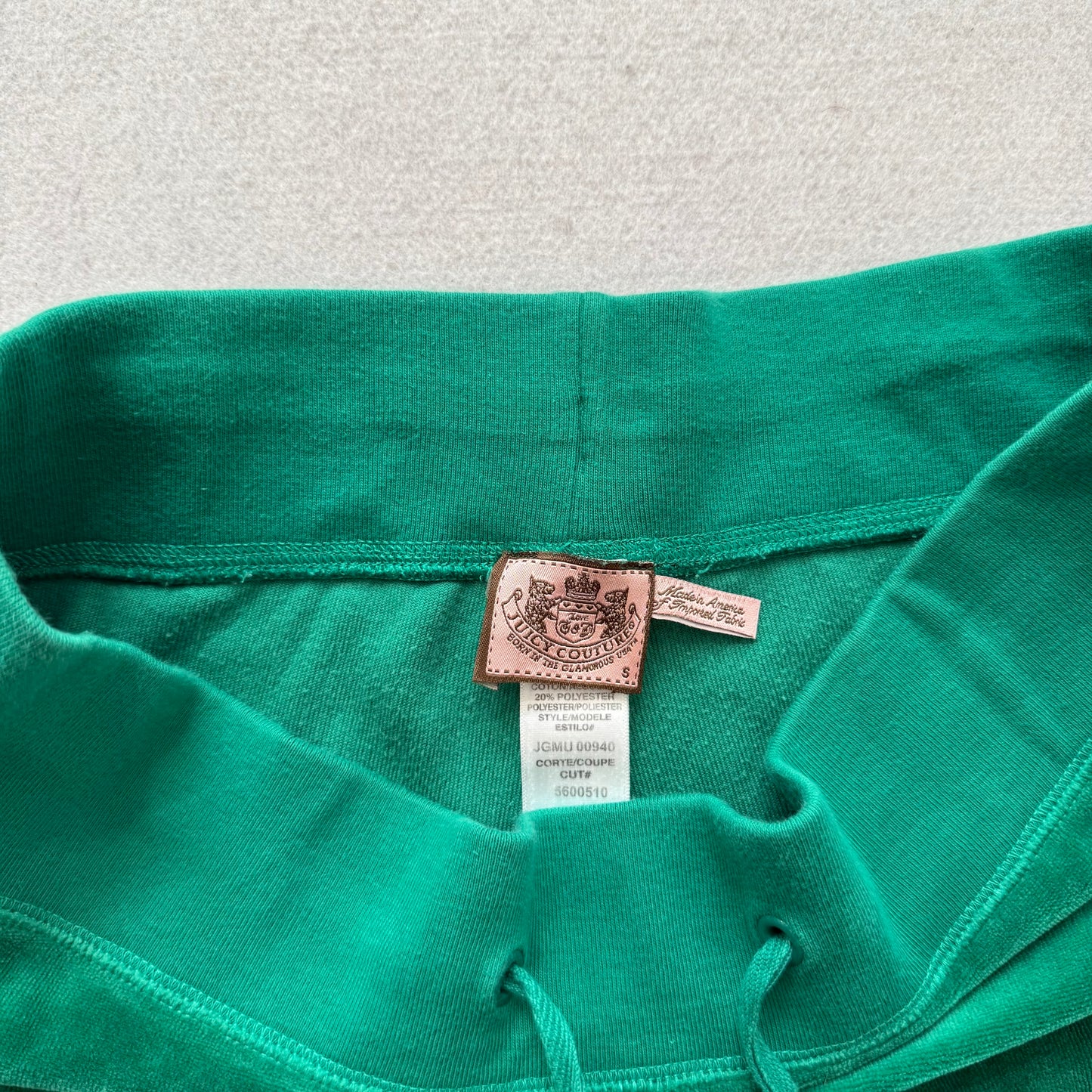 Vintage Juicy Couture Women's Teal Green Velour Flare Wide Leg Track Pant Size S