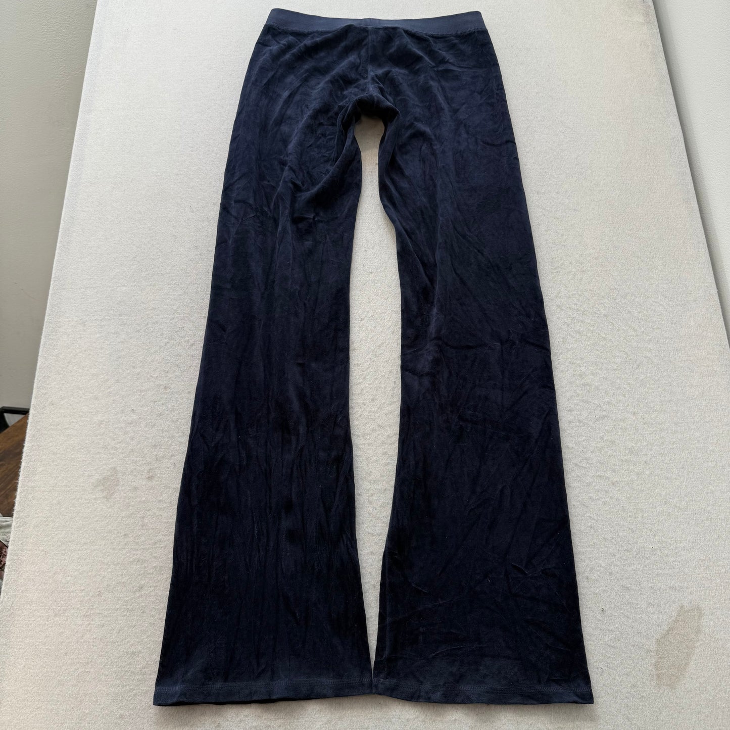 Vtg Juicy Couture Women's Navy Velour Tracksuit Set Hoodie & Flare Pant Size S/P