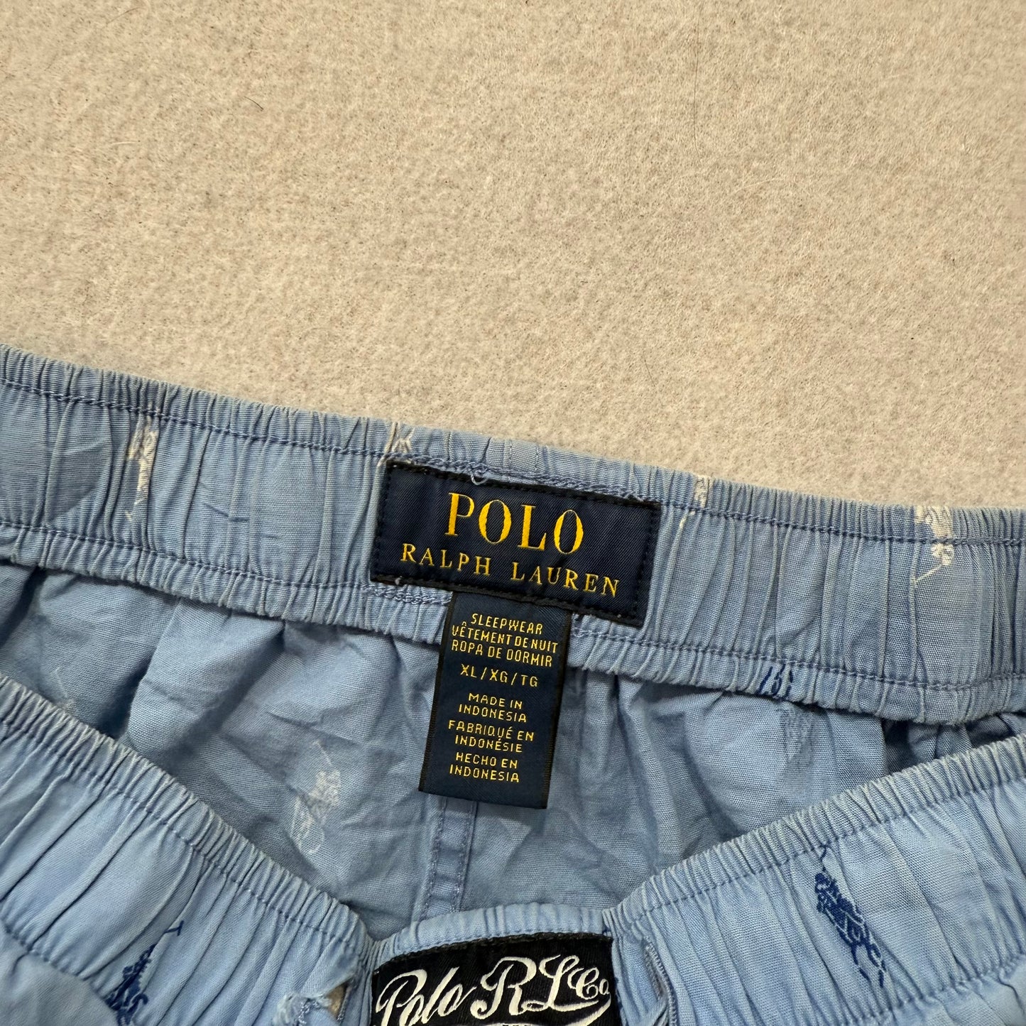 Polo Ralph Lauren Men's Sky Blue Allover Pony Pajama Pants Sleepwear Size XL