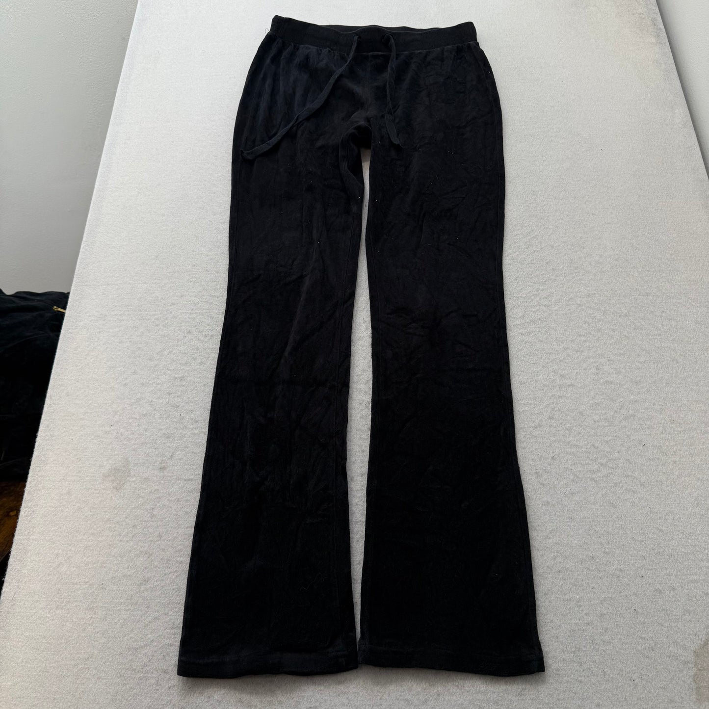 Juicy Couture Womens Black Velour Tracksuit Set Zip-Up Hoodie & Pants Y2k Size M